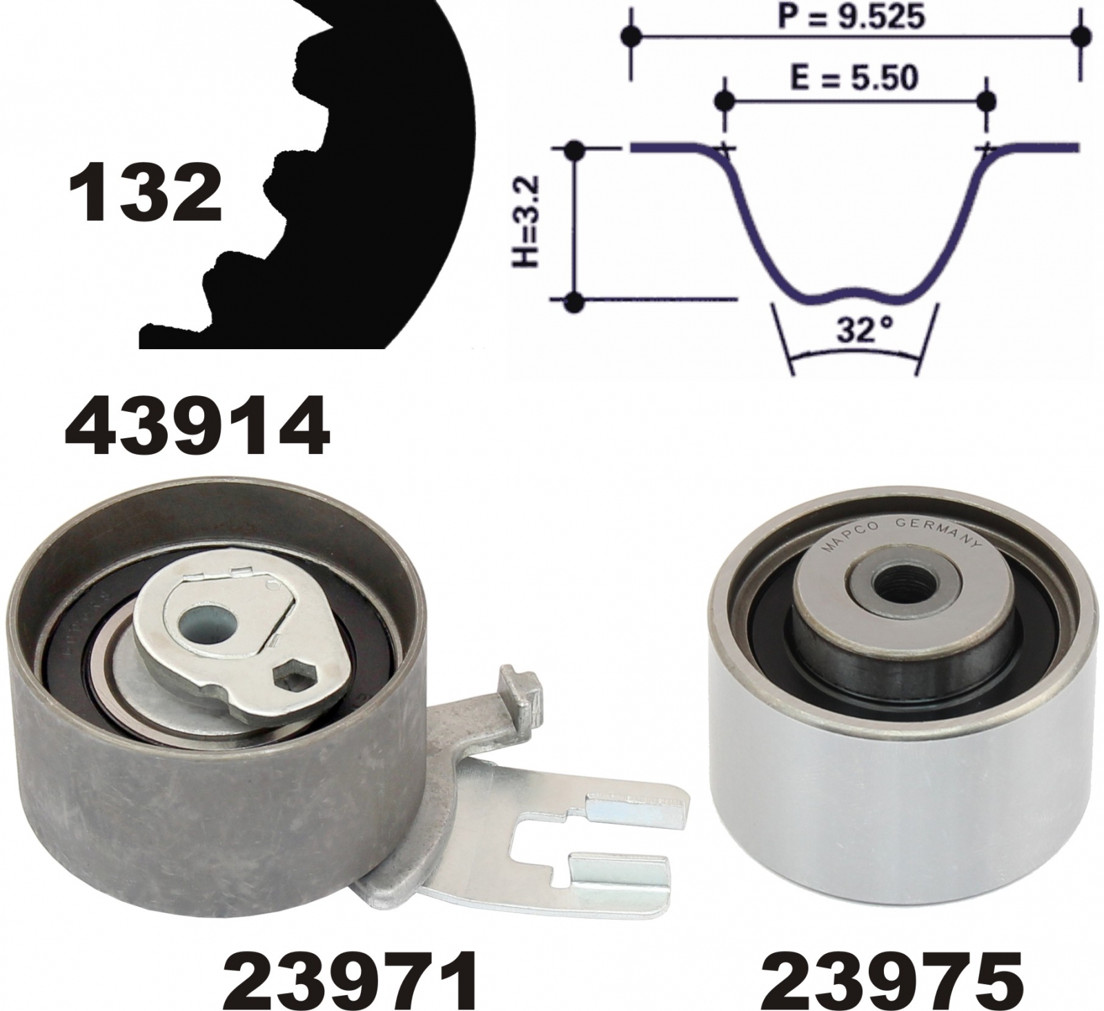 Timing Belt Kit MAPCO 23914