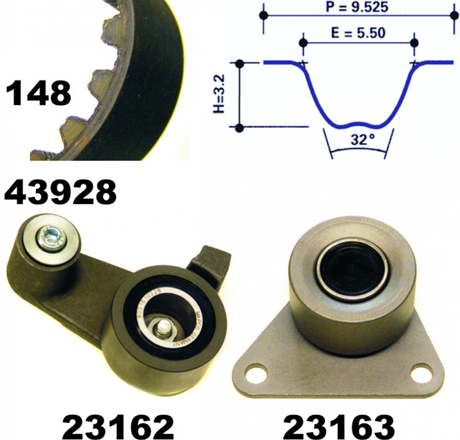 Timing Belt Set MAPCO 23928
