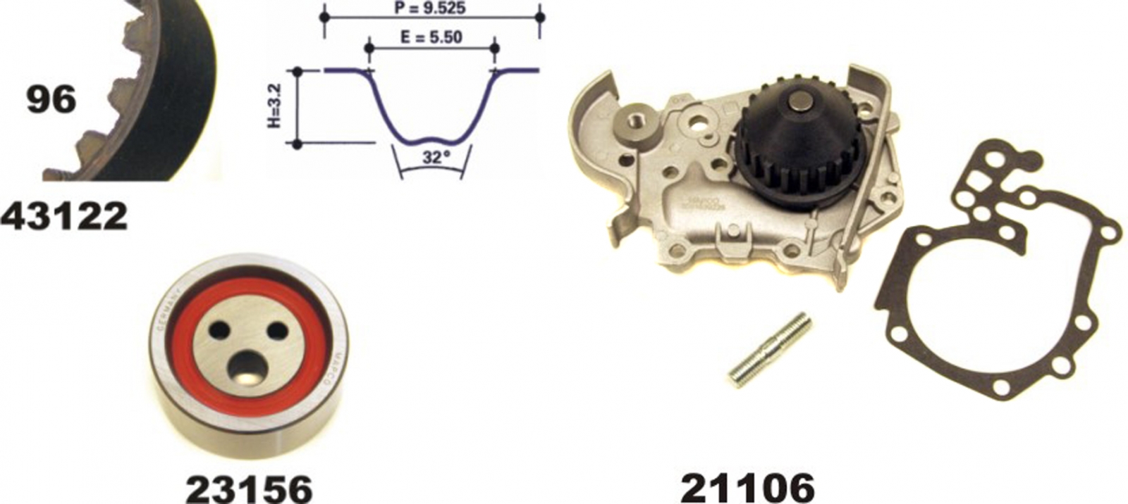 Water Pump & Timing Belt Set MAPCO 41122/1