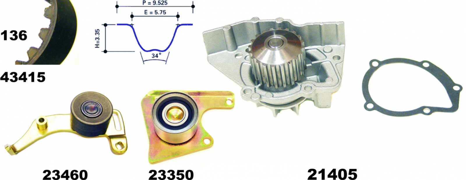 Water Pump & Timing Belt Set MAPCO 41415