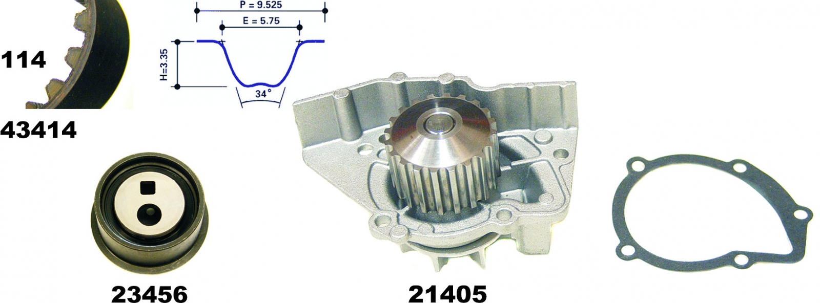 Water Pump & Timing Belt Kit MAPCO 41416