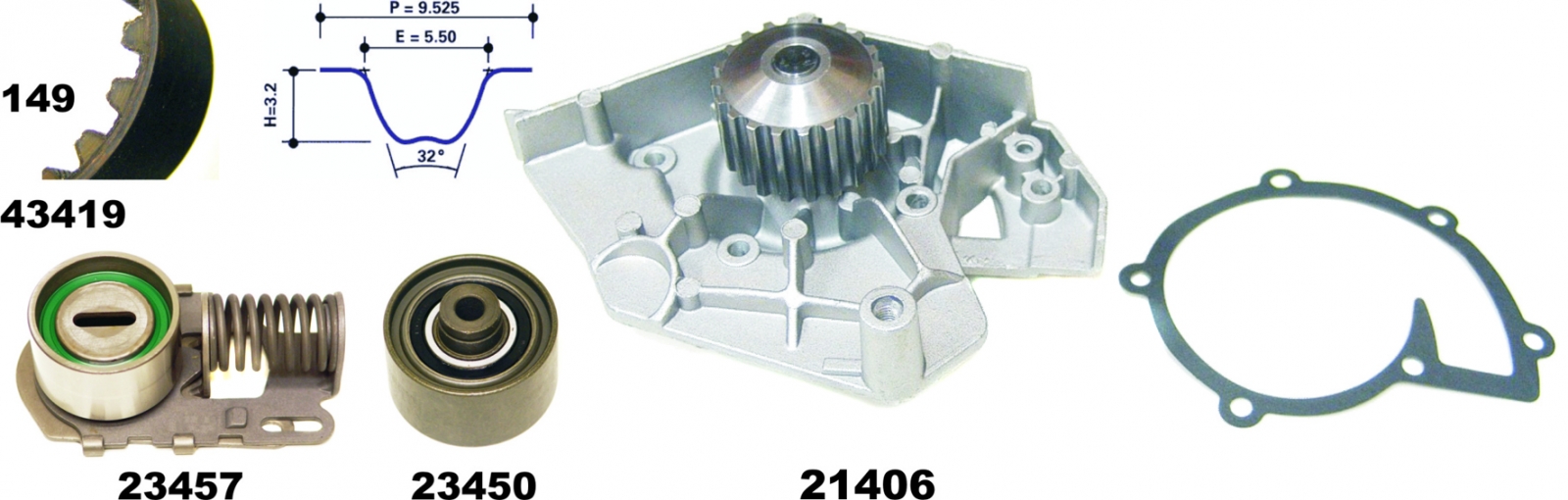 Water Pump & Timing Belt Set MAPCO 41419