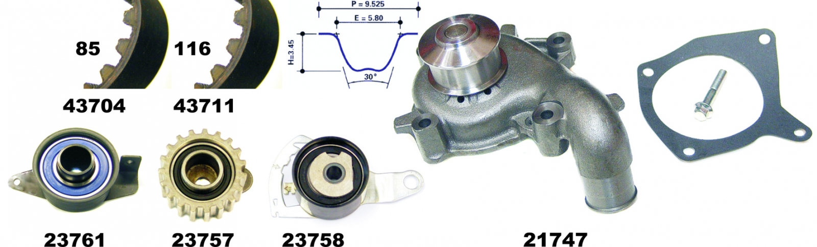 Water Pump & Timing Belt Set MAPCO 41712