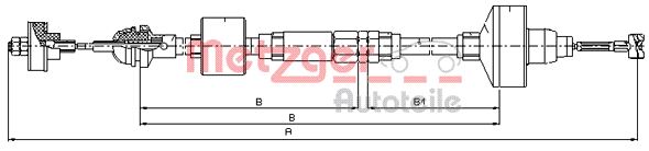 Clutch Cable METZGER 10.3139
