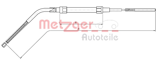 Cable, parking brake METZGER 10.4134