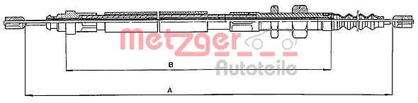 Cable, parking brake METZGER 10.4683