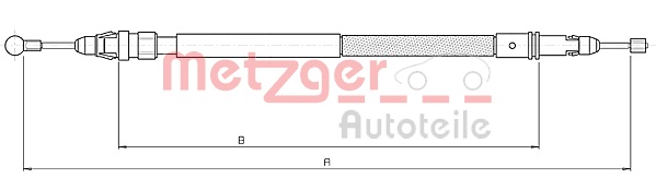 Cable, parking brake METZGER 10.4738