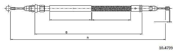 Cable, parking brake METZGER 10.4739