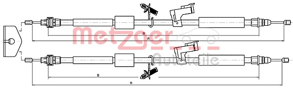Cable, parking brake METZGER 10.5370