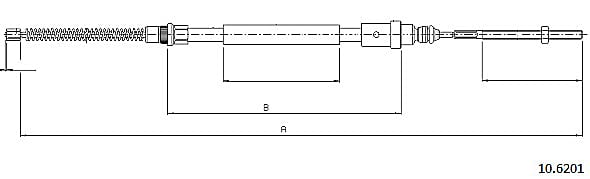 Cable, parking brake METZGER 10.6201