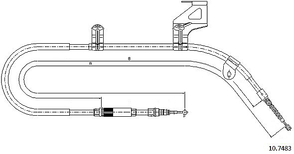 Cable, parking brake METZGER 10.7483