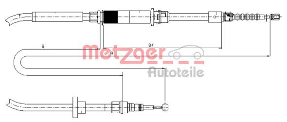Cable, parking brake METZGER 10.7484