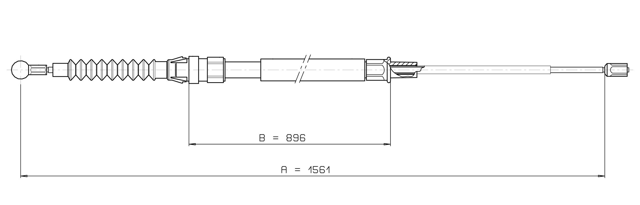Cable, parking brake METZGER 10.7627