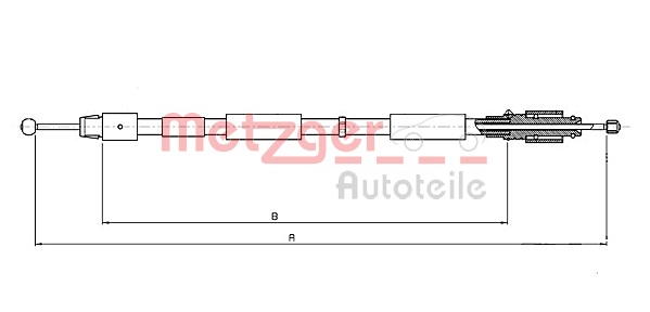 Cable, parking brake METZGER 10.7634