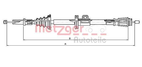 Cable, parking brake METZGER 10.8061