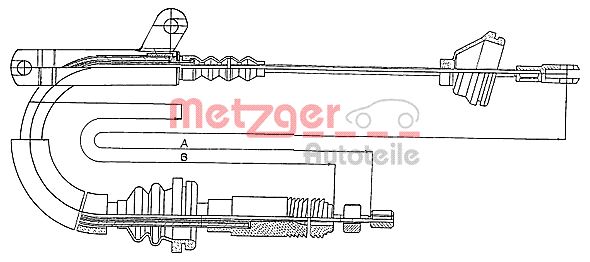 Cable, parking brake METZGER 10.817