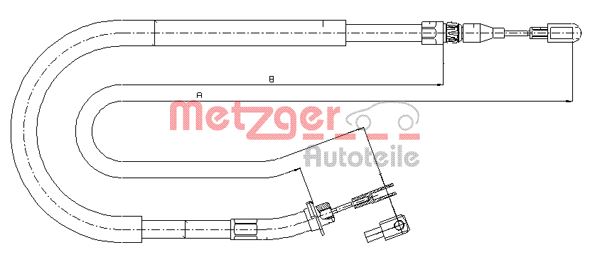 Cable, parking brake METZGER 10.9874