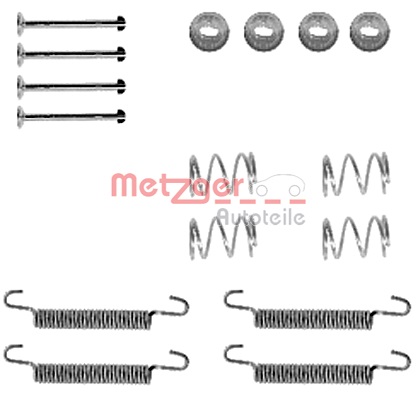 Accessory Kit, parking brake shoes METZGER 105-0791