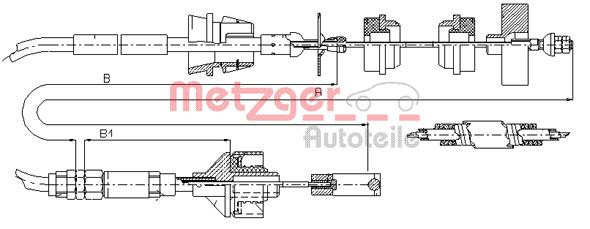 Clutch Cable METZGER 11.3038