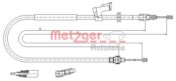 Cable, parking brake METZGER 11.5495