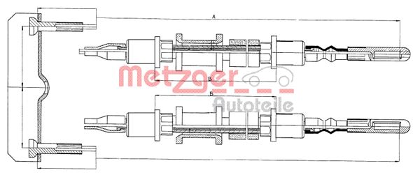 Cable, parking brake METZGER 11.5821