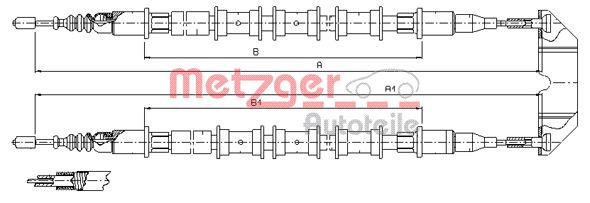 Cable, parking brake METZGER 11.5933
