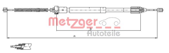 Cable, parking brake METZGER 11.6597