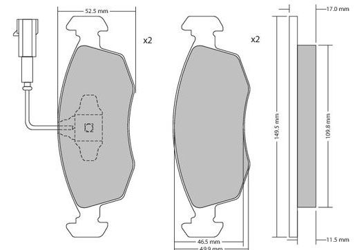 Brake Pad Set, disc brake METZGER 1170202