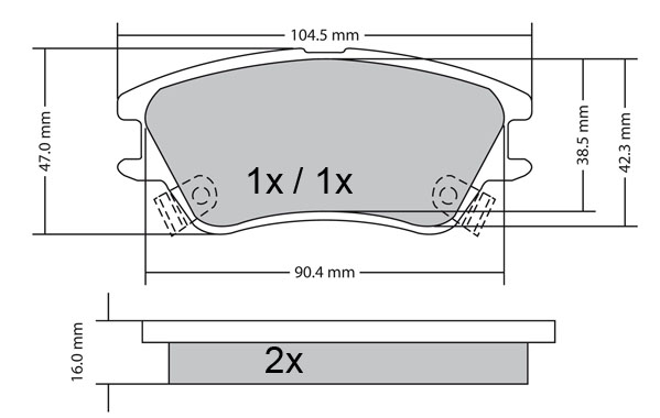 Brake Pad Set, disc brake METZGER 1170347