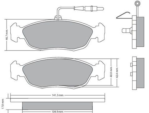 Brake Pad Set, disc brake METZGER 1170476