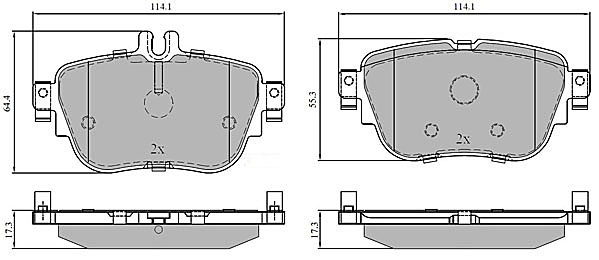 Brake Pad Set, disc brake METZGER 1170847