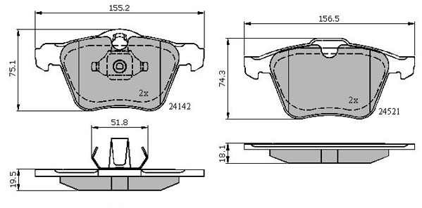 Brake Pad Set, disc brake METZGER 1170864