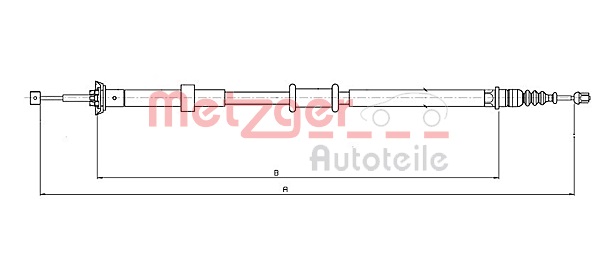 Cable Pull, parking brake METZGER 12.0727