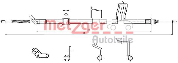 Cable, parking brake METZGER 17.0348