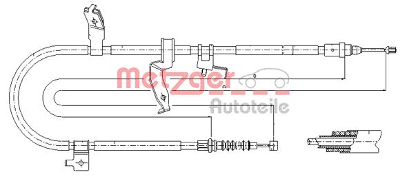 Cable Pull, parking brake METZGER 17.0586