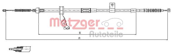 Cable, parking brake METZGER 17.1483