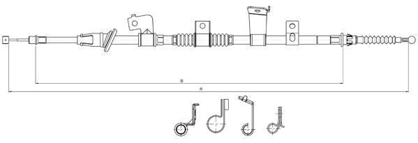 Cable, parking brake METZGER 17.2299