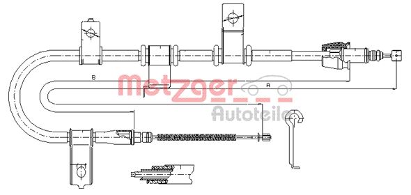 Cable, parking brake METZGER 17.2541