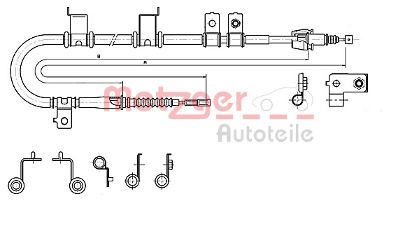 Cable, parking brake METZGER 17.2575