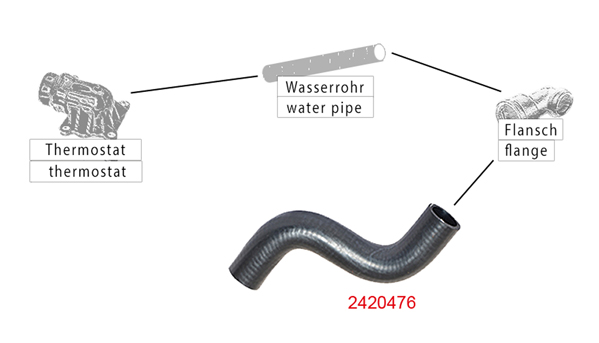 Radiator Hose METZGER 2420476