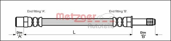 Brake Hose METZGER 4110579