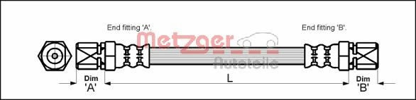 Brake Hose METZGER 4111677