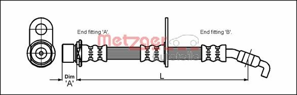 Brake Hose METZGER 4112189