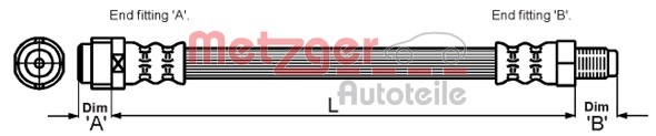Brake Hose METZGER 4114083