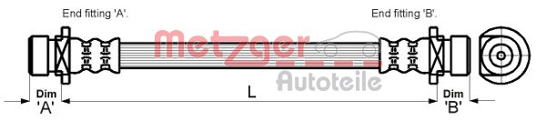 Brake Hose METZGER 4115159