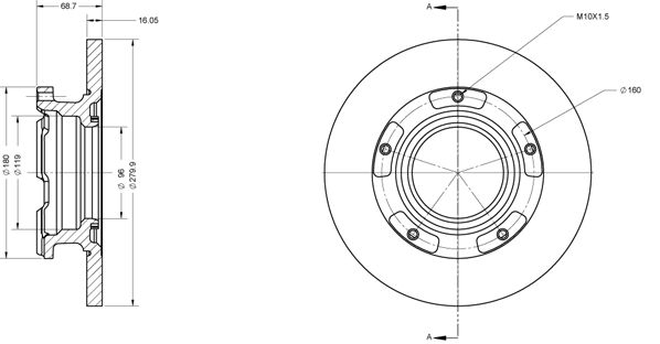 Brake Disc METZGER 6110205