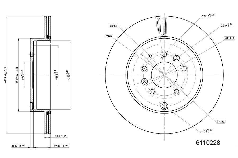 Brake Disc METZGER 6110228
