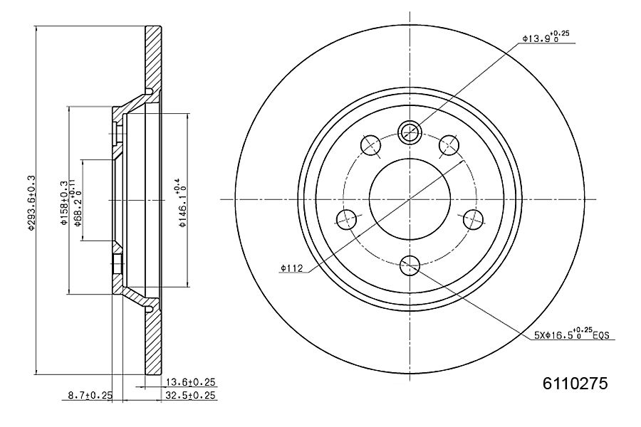 Brake Disc METZGER 6110275