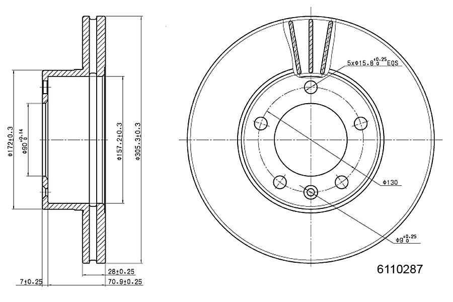 Brake Disc METZGER 6110287