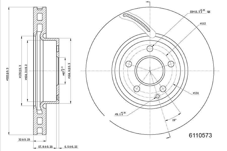 Brake Disc METZGER 6110573